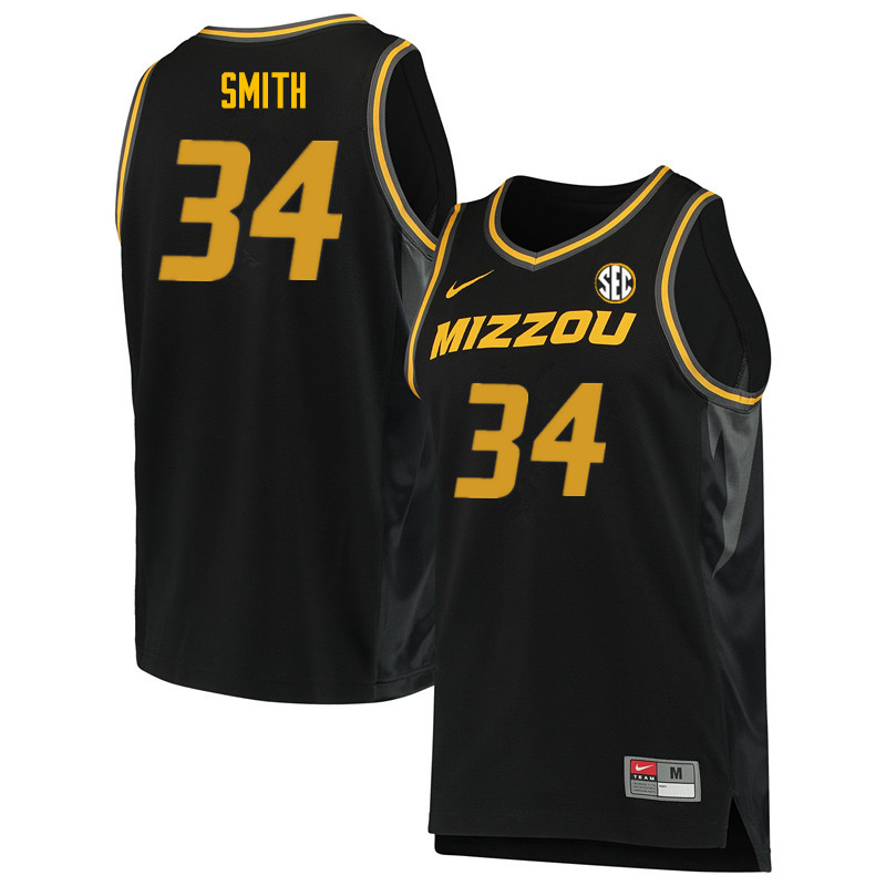 Men #34 Doug Smith Missouri Tigers College Basketball Jerseys Sale-Black